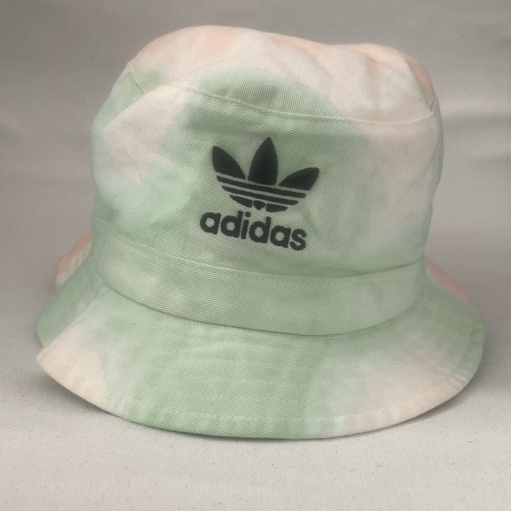 Adidas Originals Tie Dye Bucket Hat Pastel Green Pink Logo Cotton